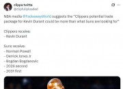 爱游戏足球体育-关于NBA传闻：太阳队内部人士称凯文·杜兰特交易“非常接近”的信息